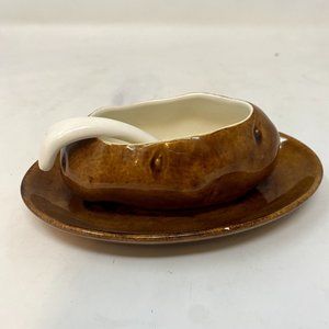 Vintage Atlantic Mold small potato dish with spoon